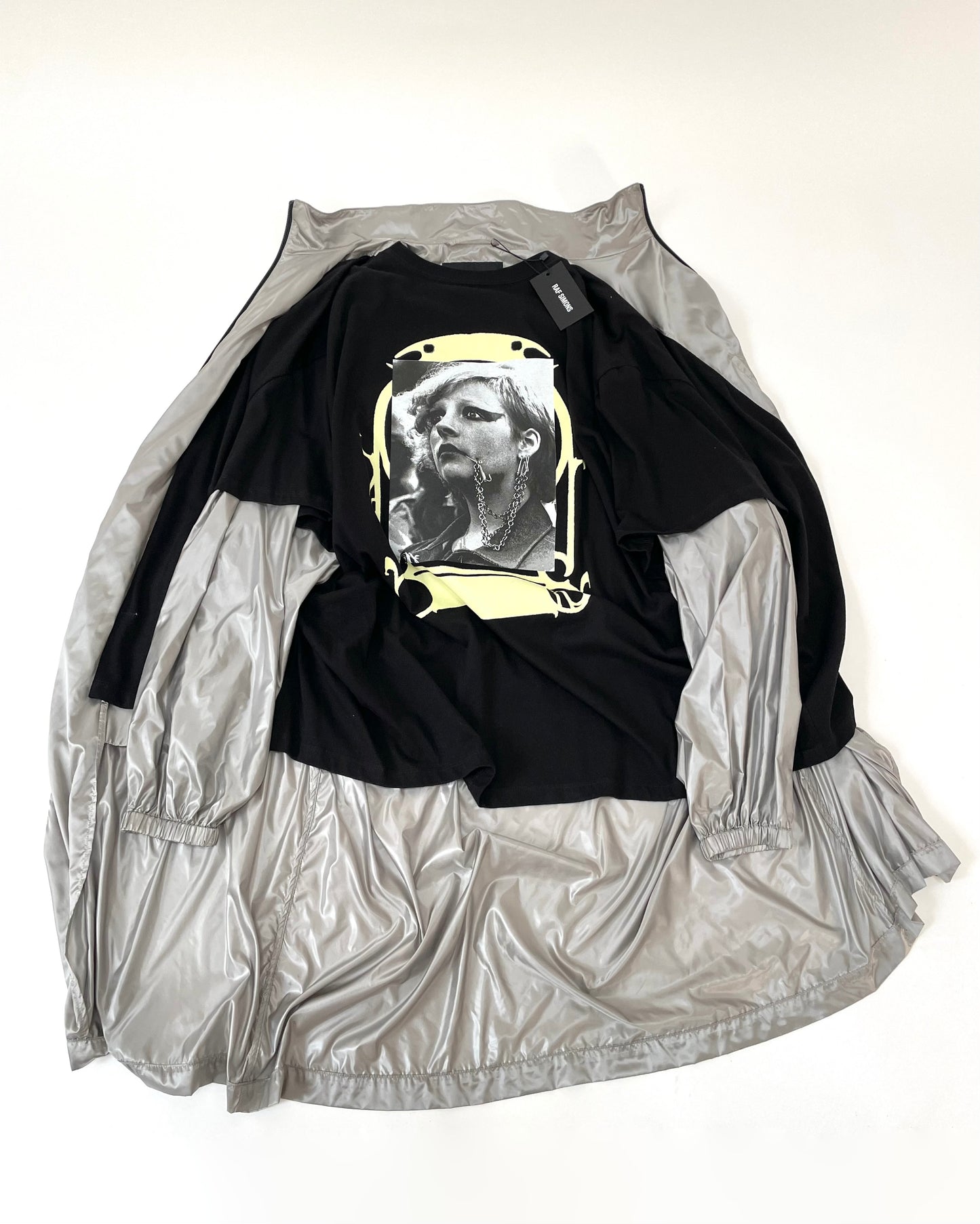 SS 19 Silver Nylon Raincoat
