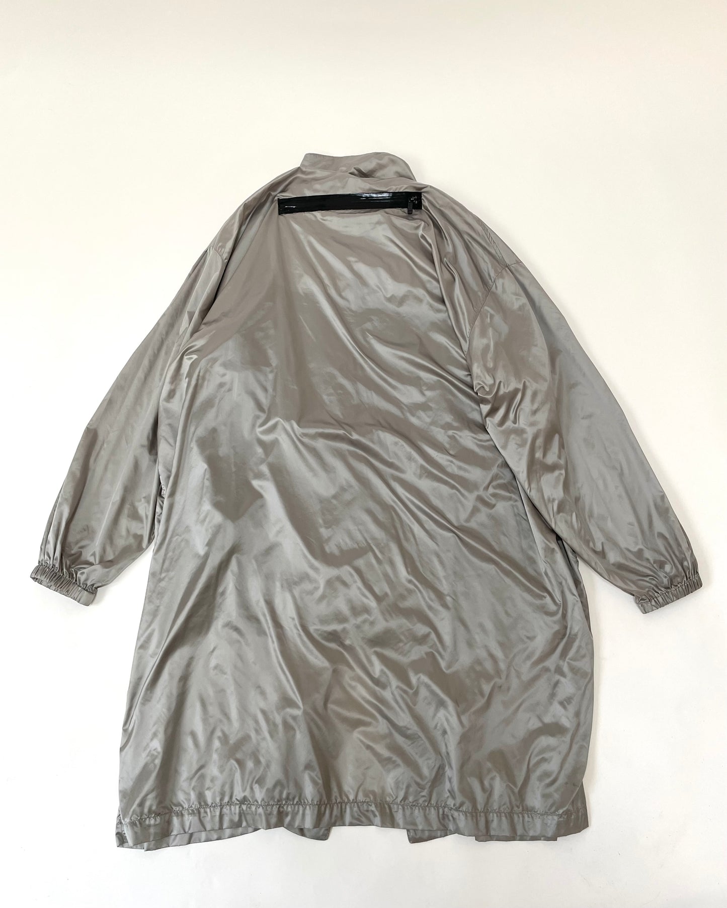 SS 19 Silver Nylon Raincoat