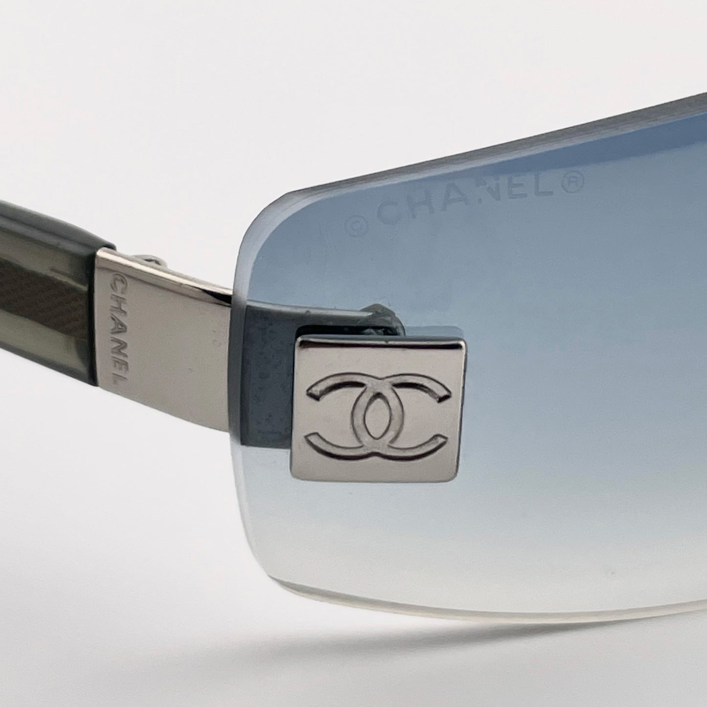 Blue Rimless Sunglasses