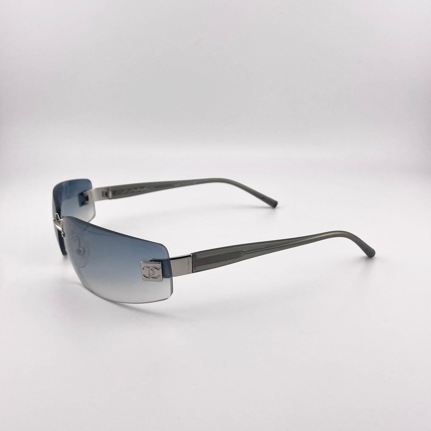 Blue Rimless Sunglasses
