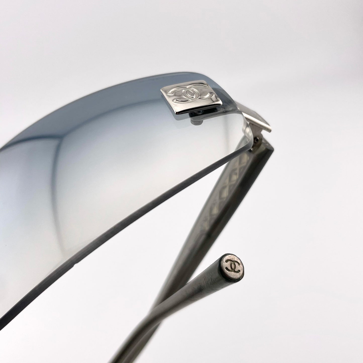 Blue Rimless Sunglasses