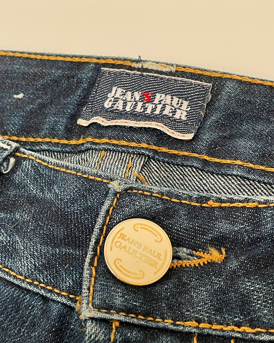 Flower Pattern Denim Pants