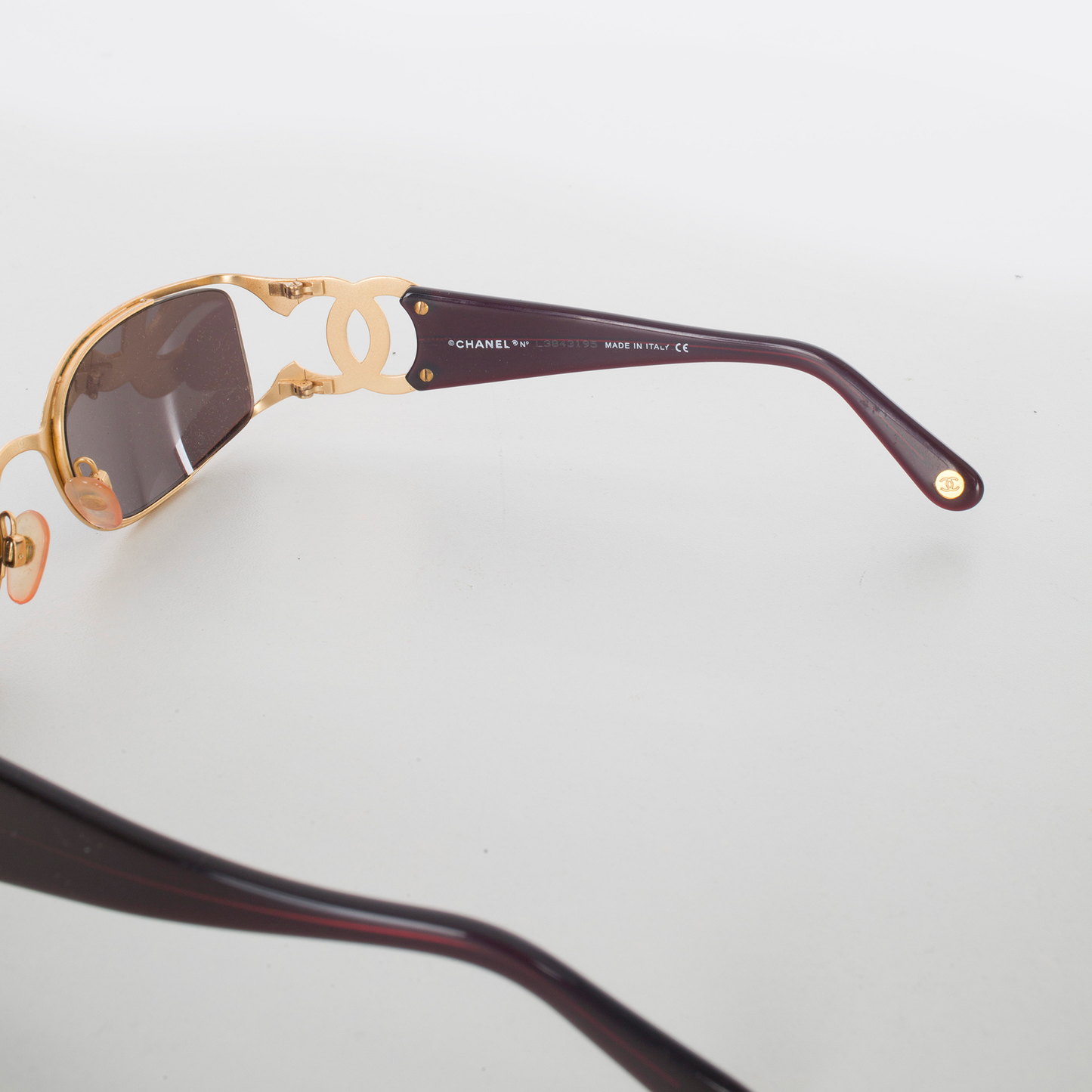Gold Metallic "CC" Logo Sunglasses