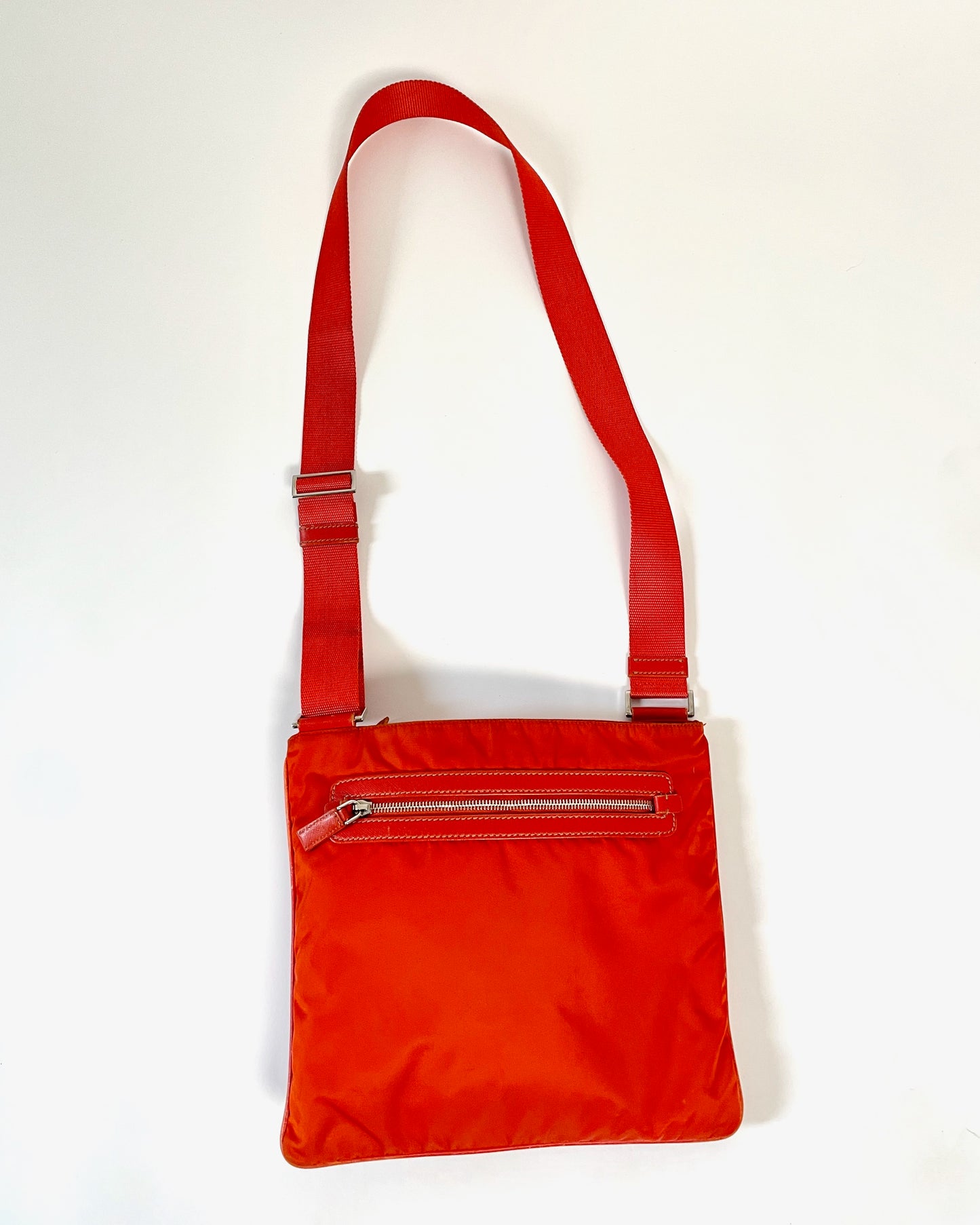 Orange Nylon Crossbody Bag