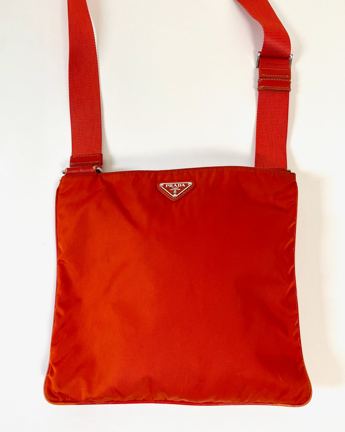 Orange Nylon Crossbody Bag