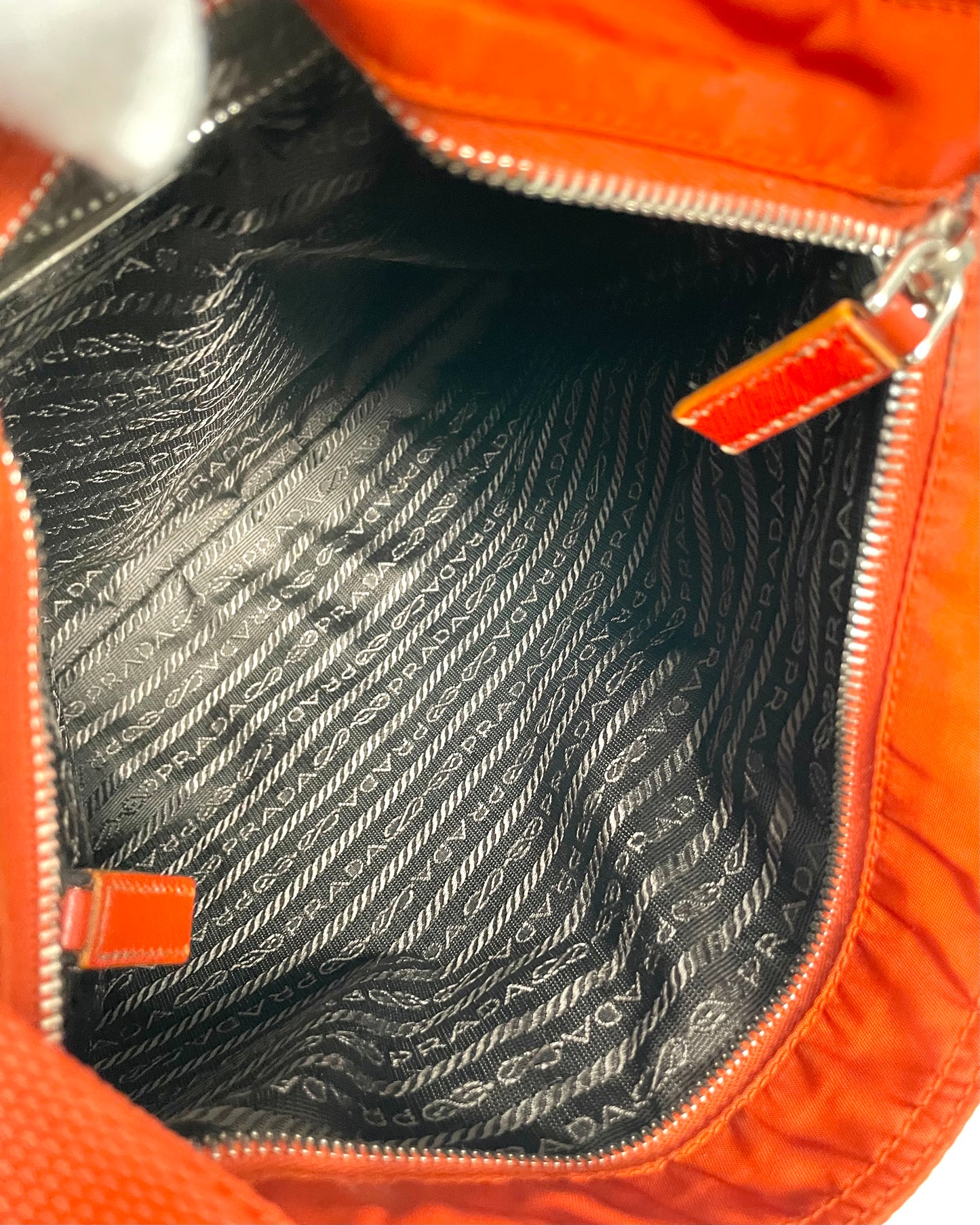 Orange Nylon Crossbody Bag