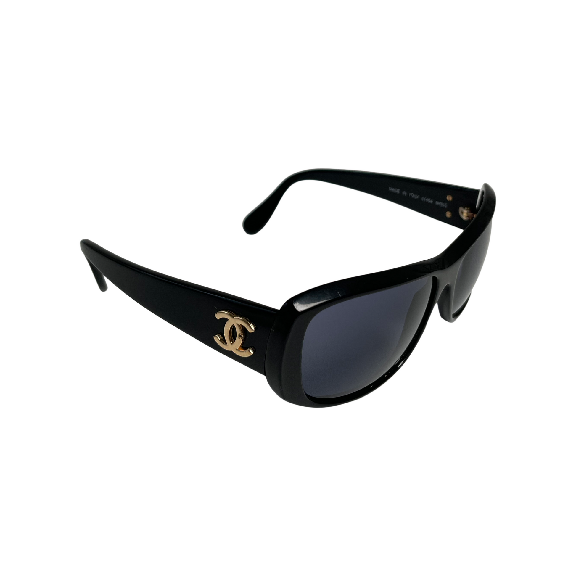 Chanel black and gold sunglasses shop