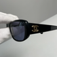 Black/Gold "CC" Logo Sunglasses