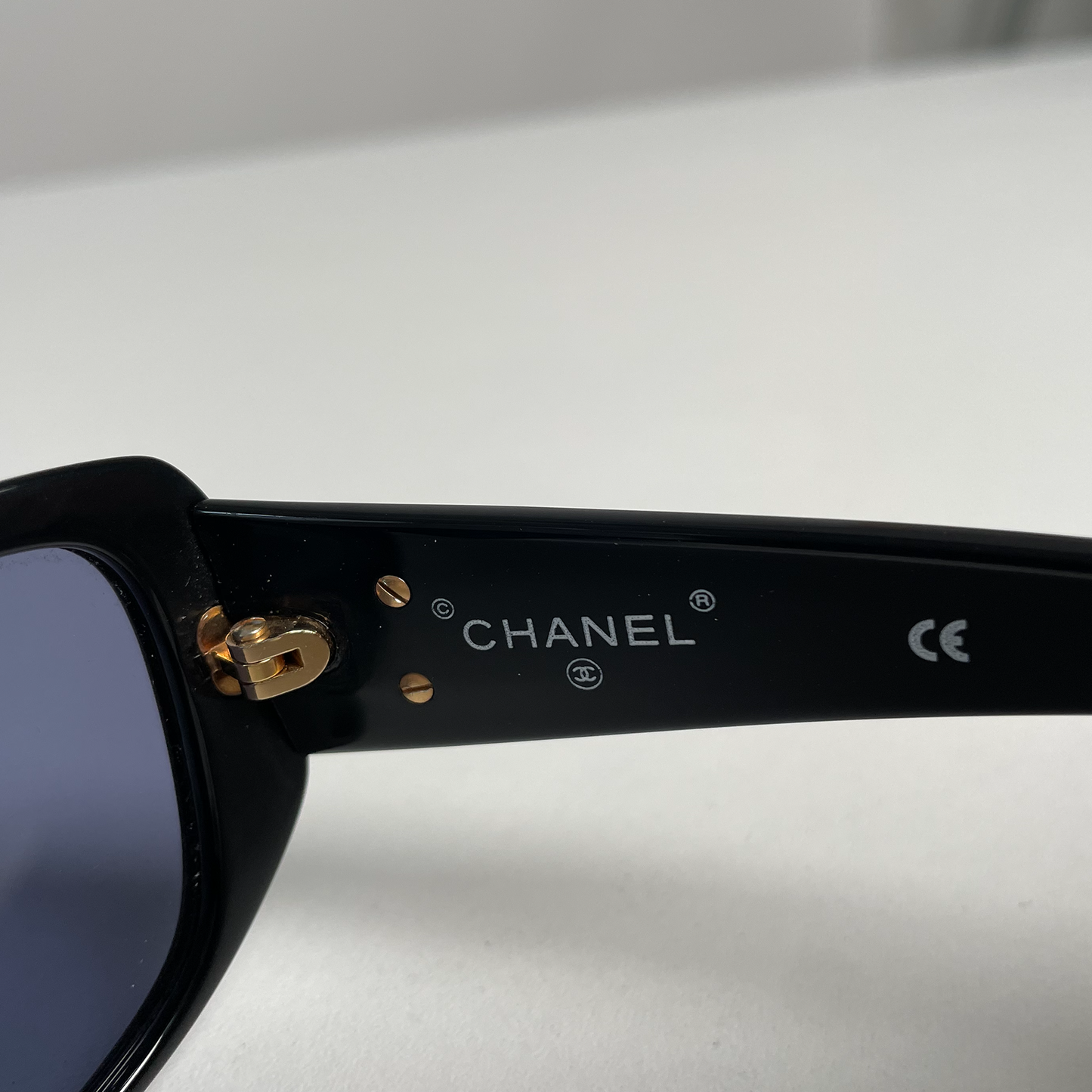 Black/Gold "CC" Logo Sunglasses