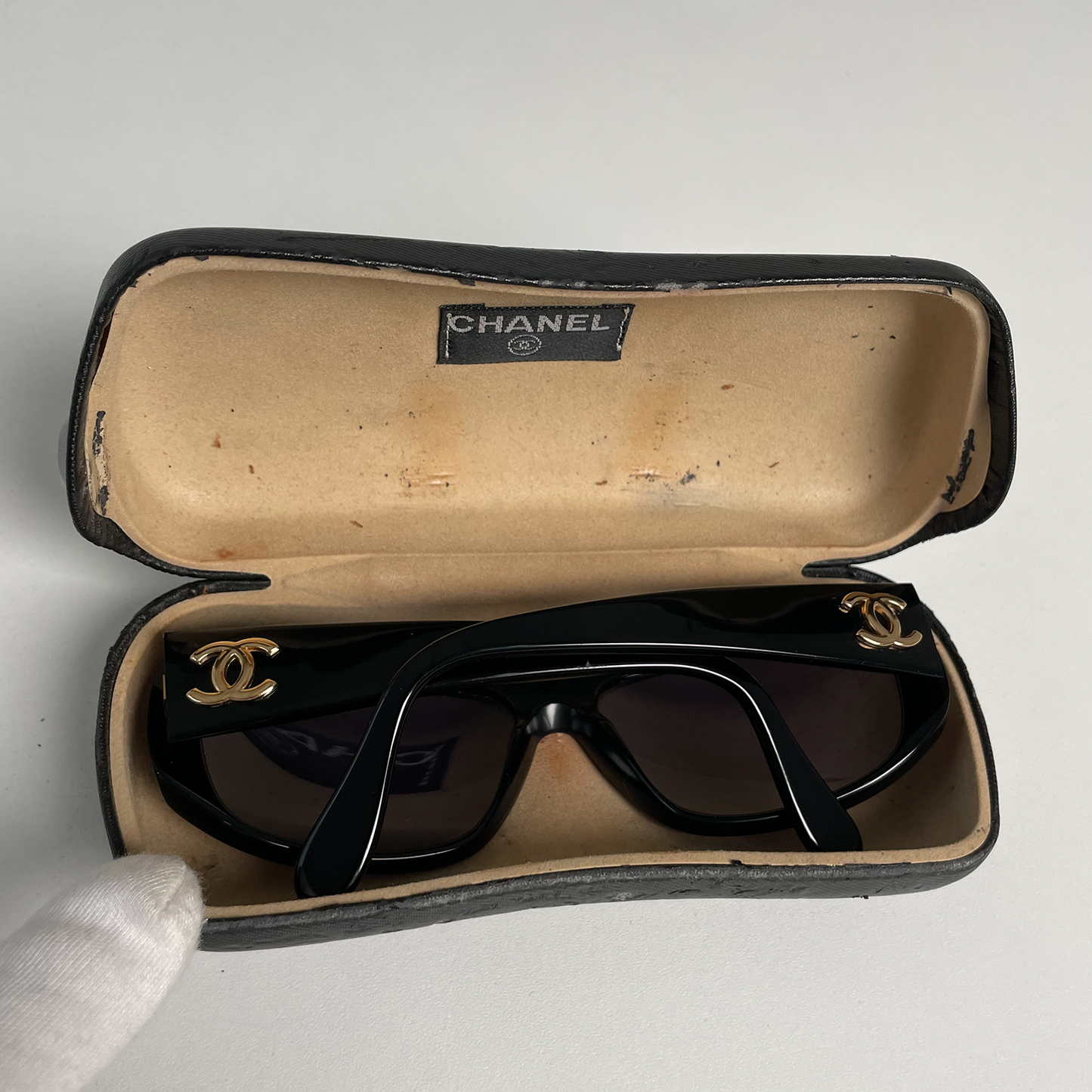 Black/Gold "CC" Logo Sunglasses