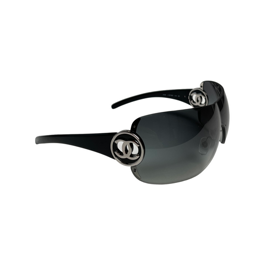 Black/Silver "CC" Logo Sunglasses