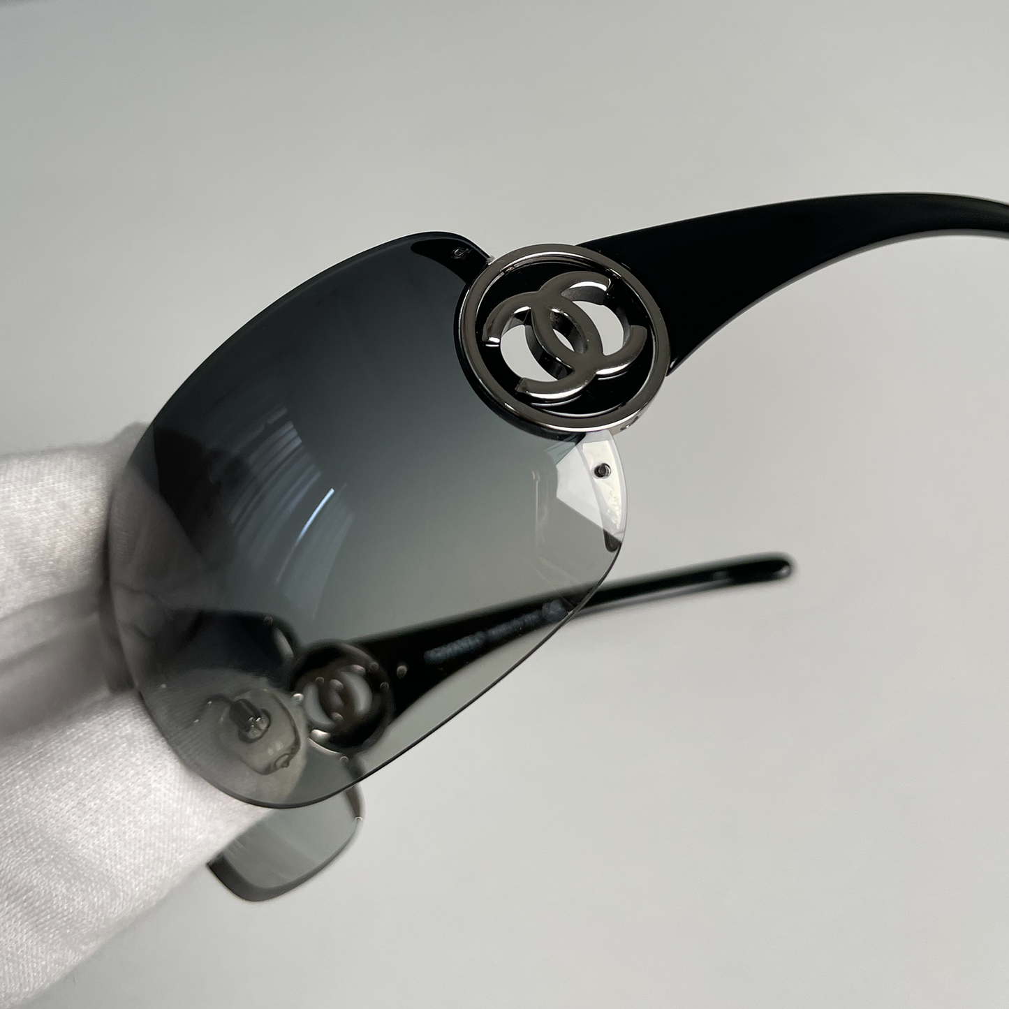 Black/Silver "CC" Logo Sunglasses