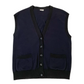 Navy/Black Sleeveless Cardigan