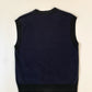 Navy/Black Sleeveless Cardigan