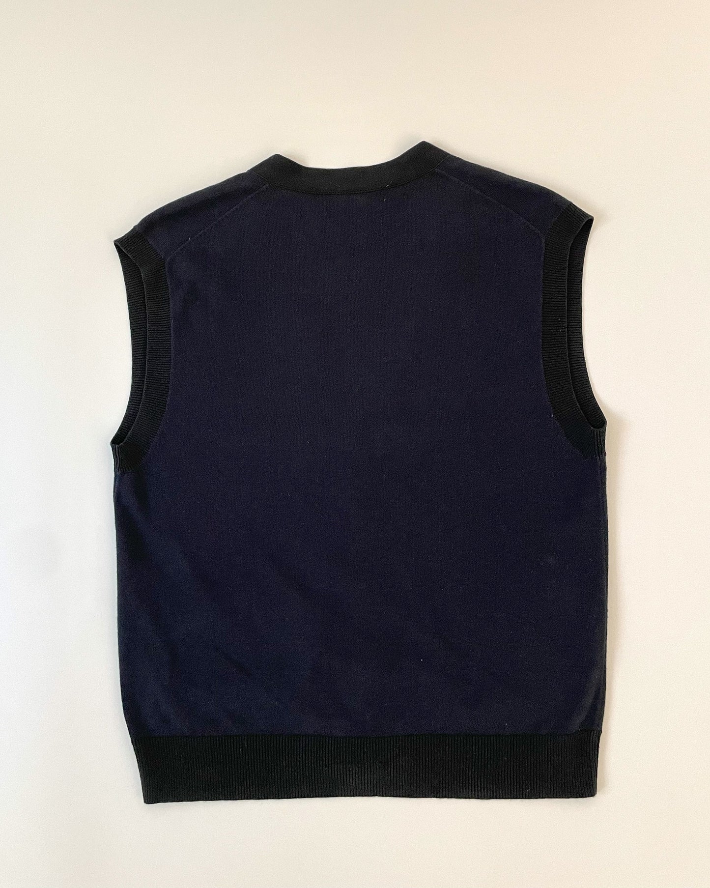 Navy/Black Sleeveless Cardigan