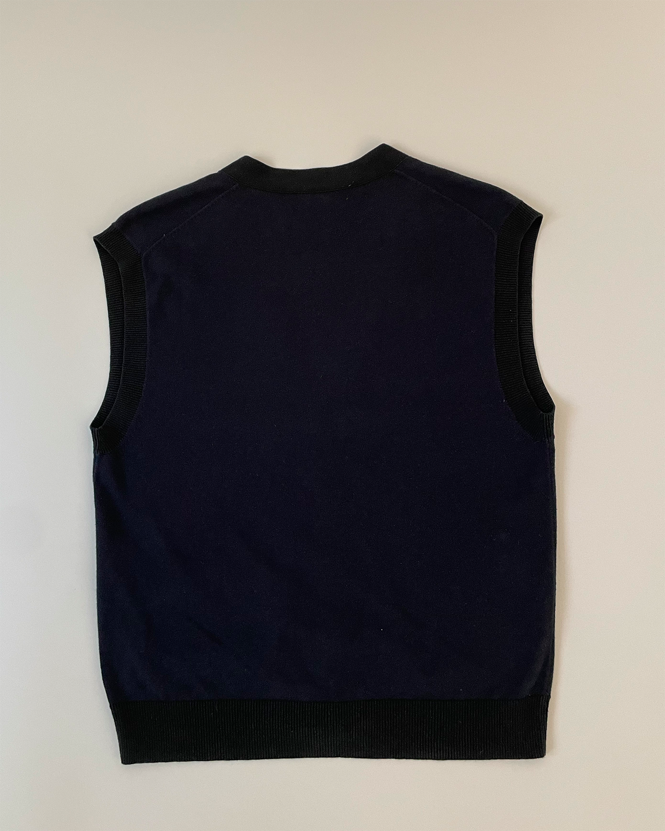 Navy Blue Regular Sleeveless Cardigan