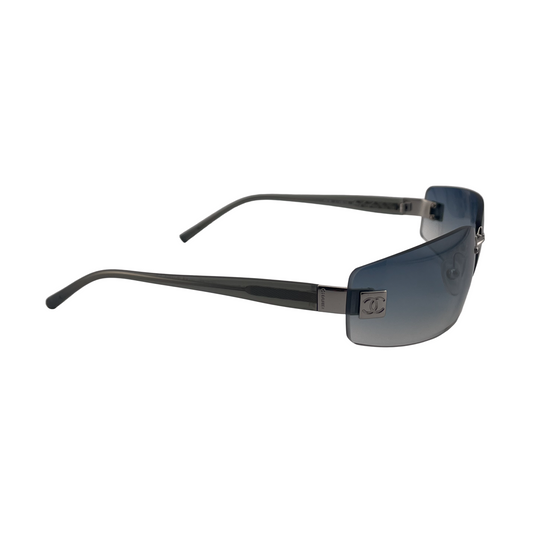 Blue Rimless Sunglasses