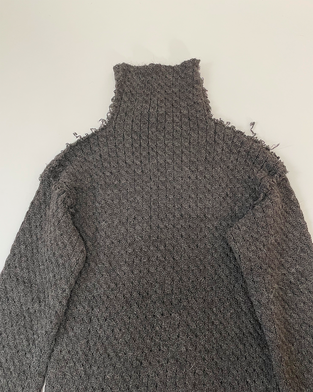 Khaki Destroy Knitted Turtleneck