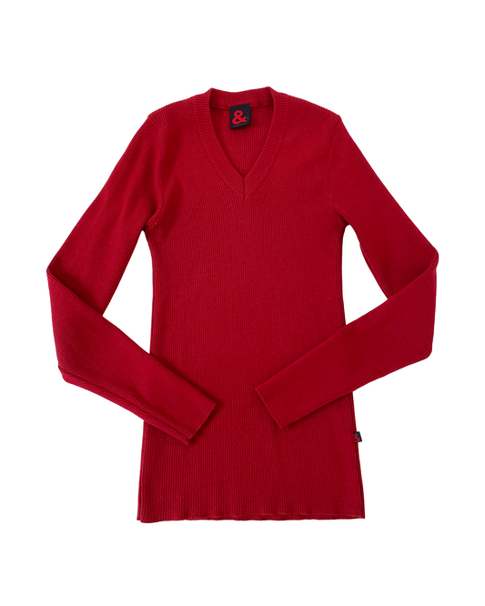 Red V Neck Sweater