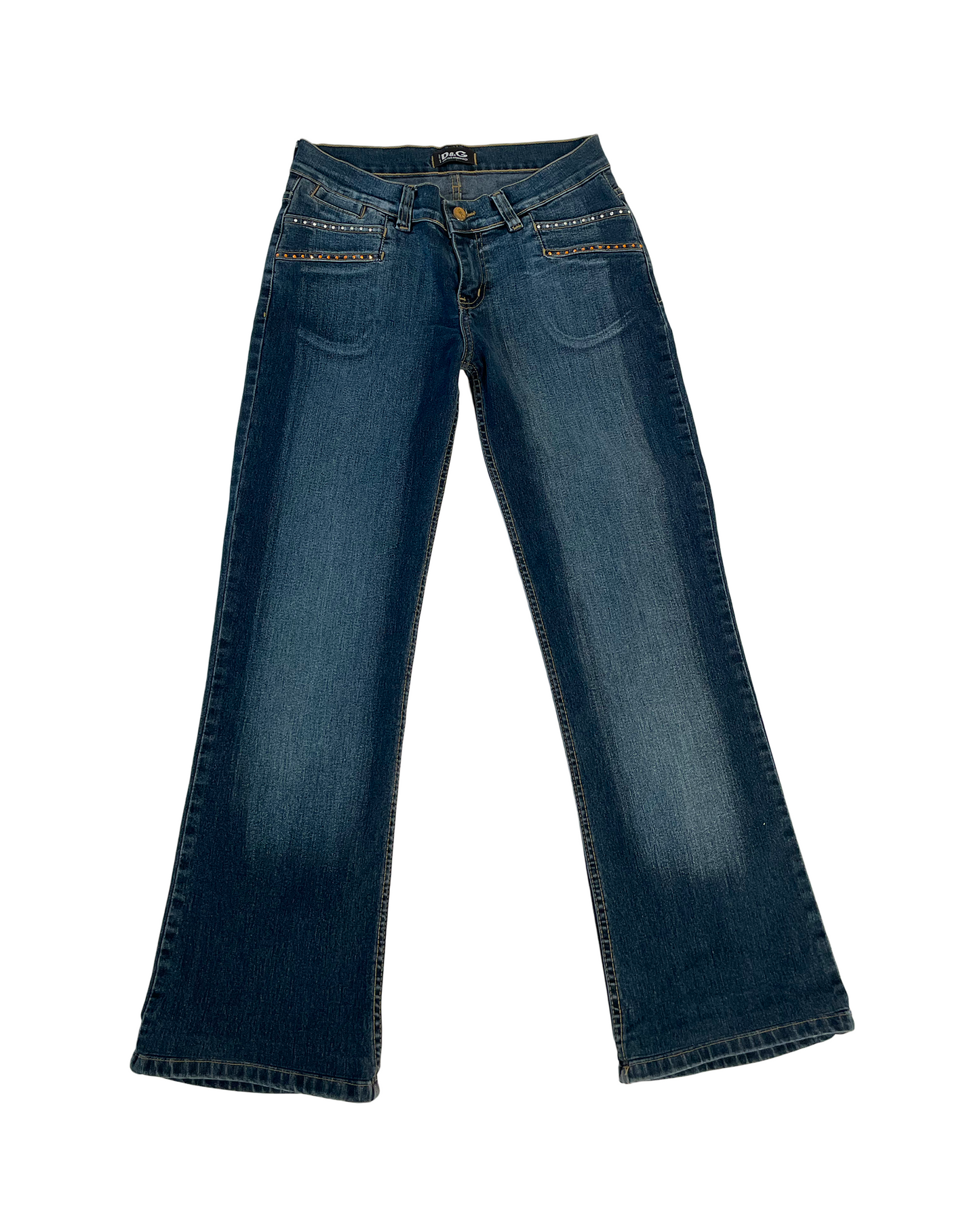 Strassed Logo Cropped Jeans