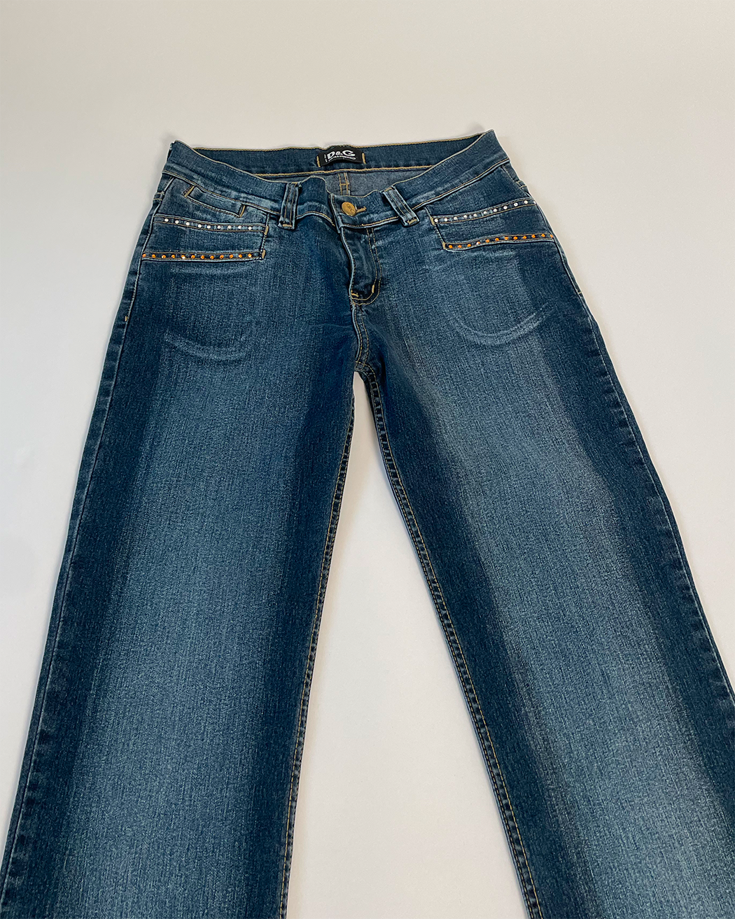 Strassed Logo Cropped Jeans