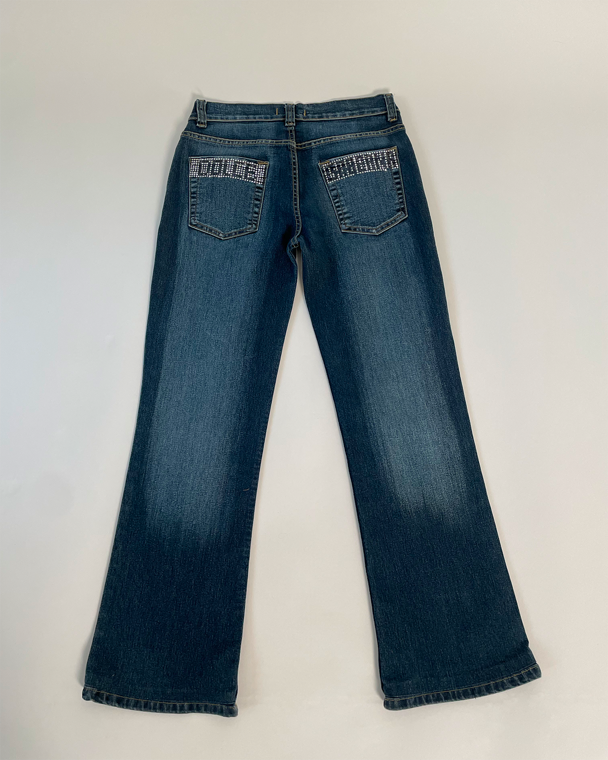 Strassed Logo Cropped Jeans