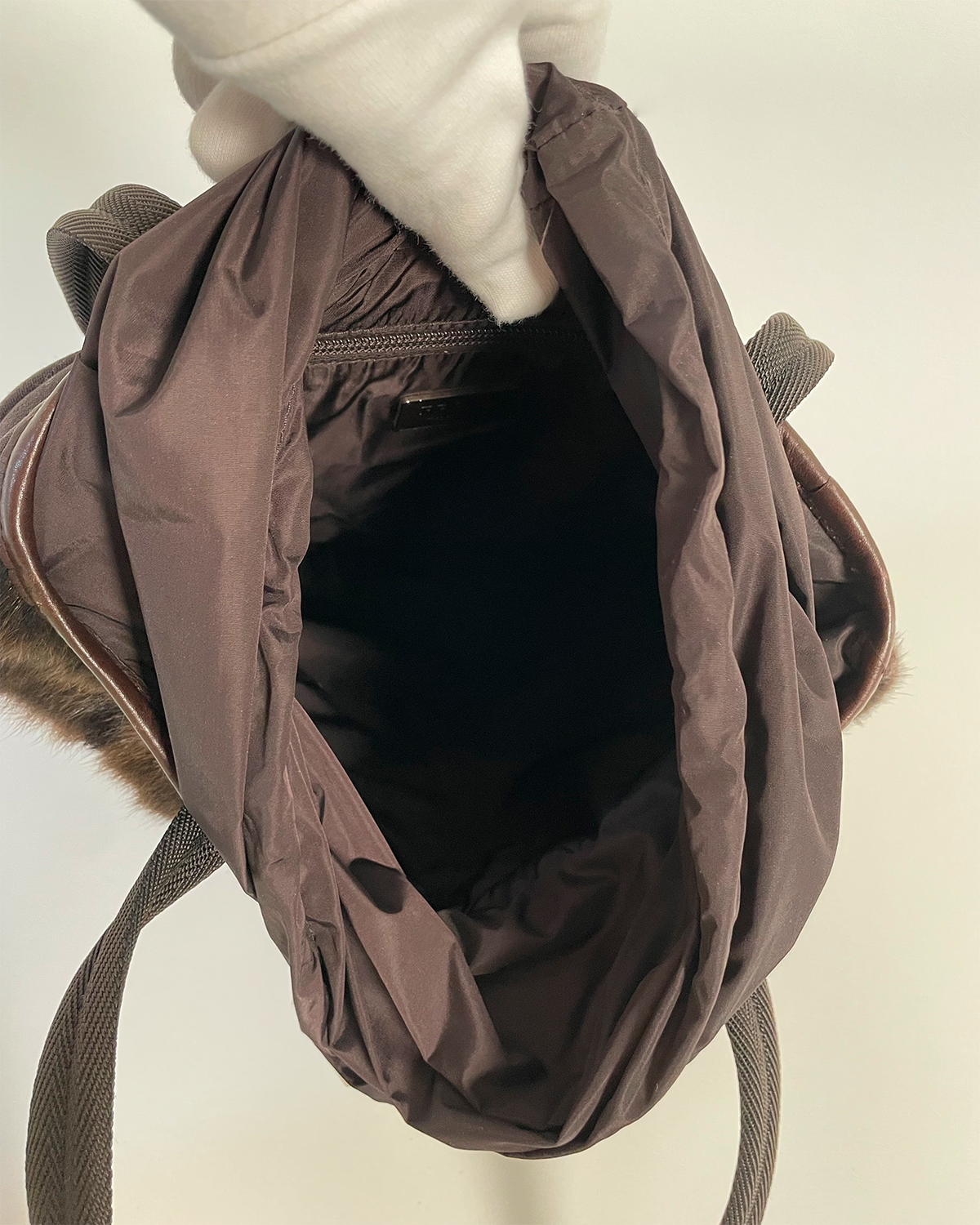 Nylon & Fur Tote Bag