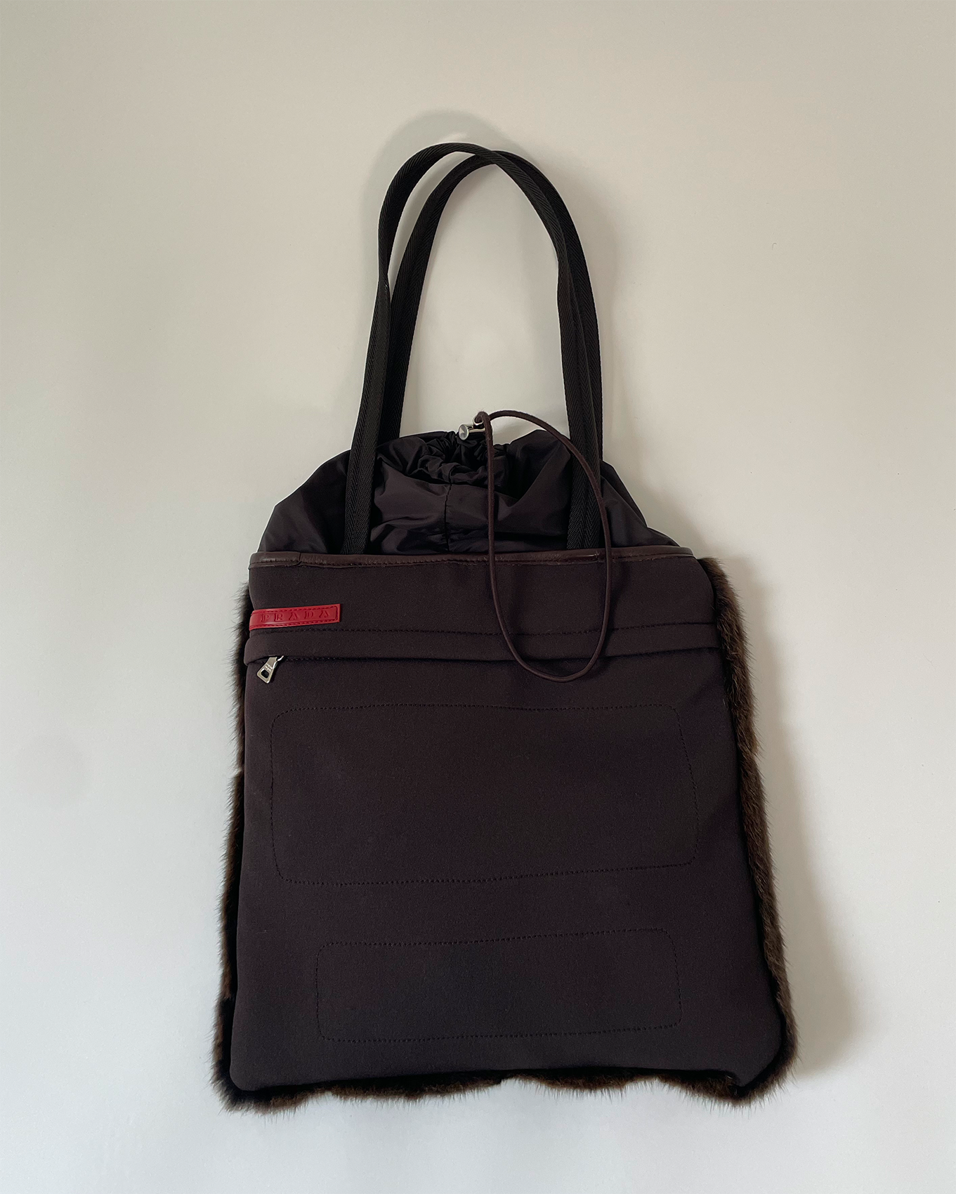 Nylon & Fur Tote Bag