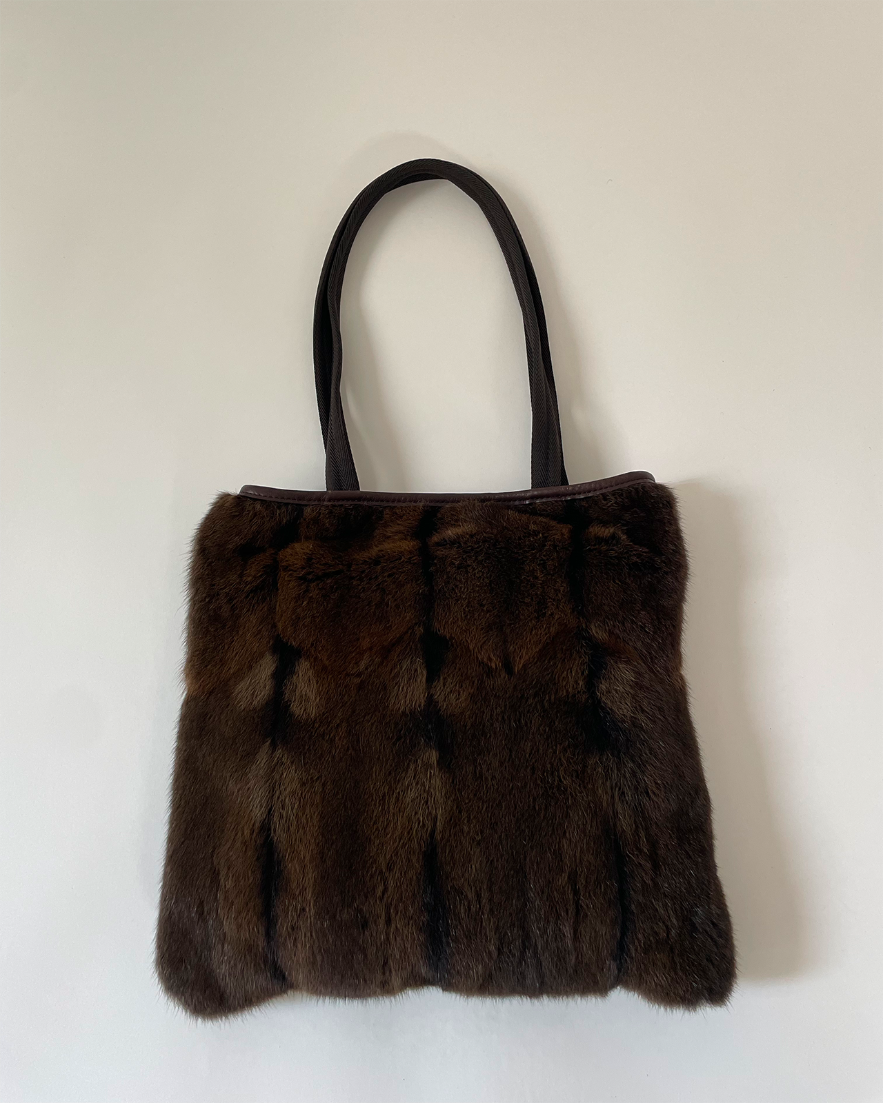 Nylon & Fur Tote Bag