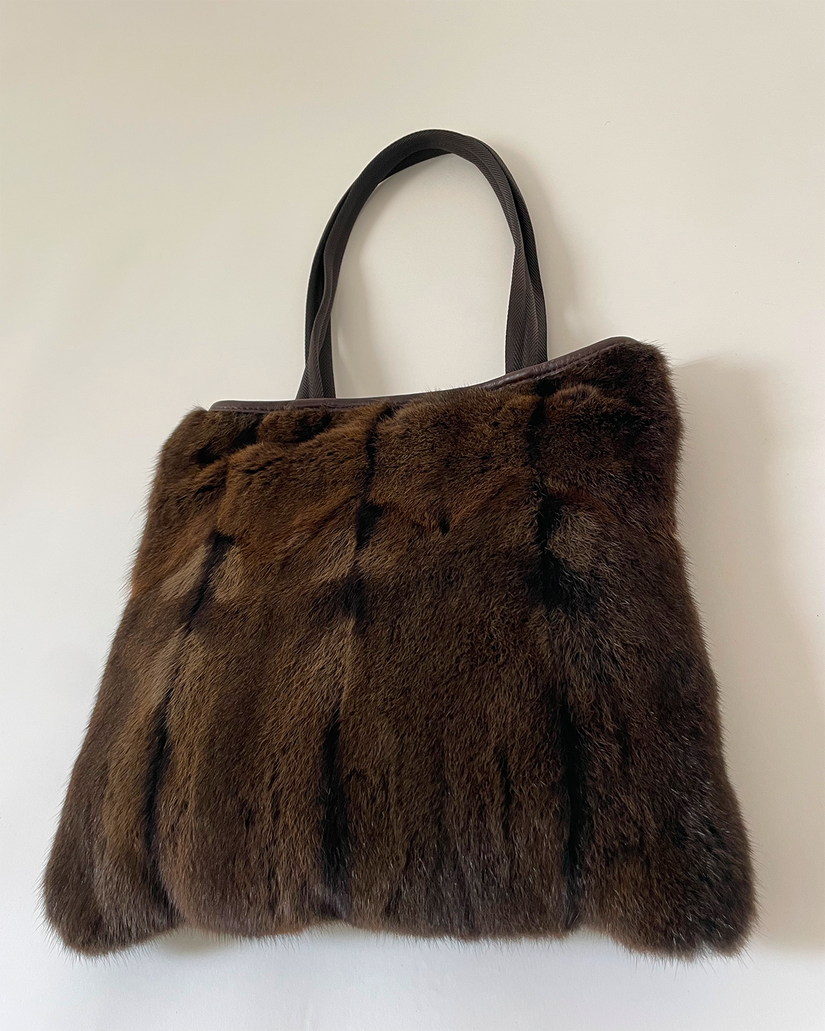 Nylon & Fur Tote Bag