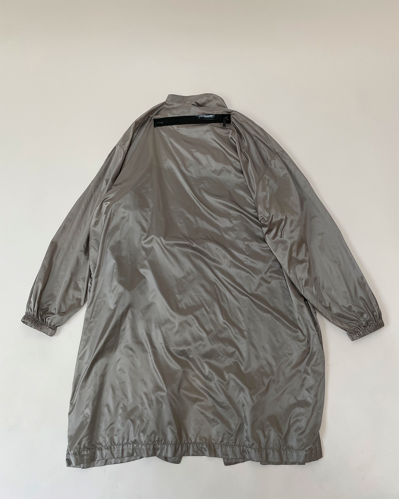 SS 19 Silver Nylon Raincoat