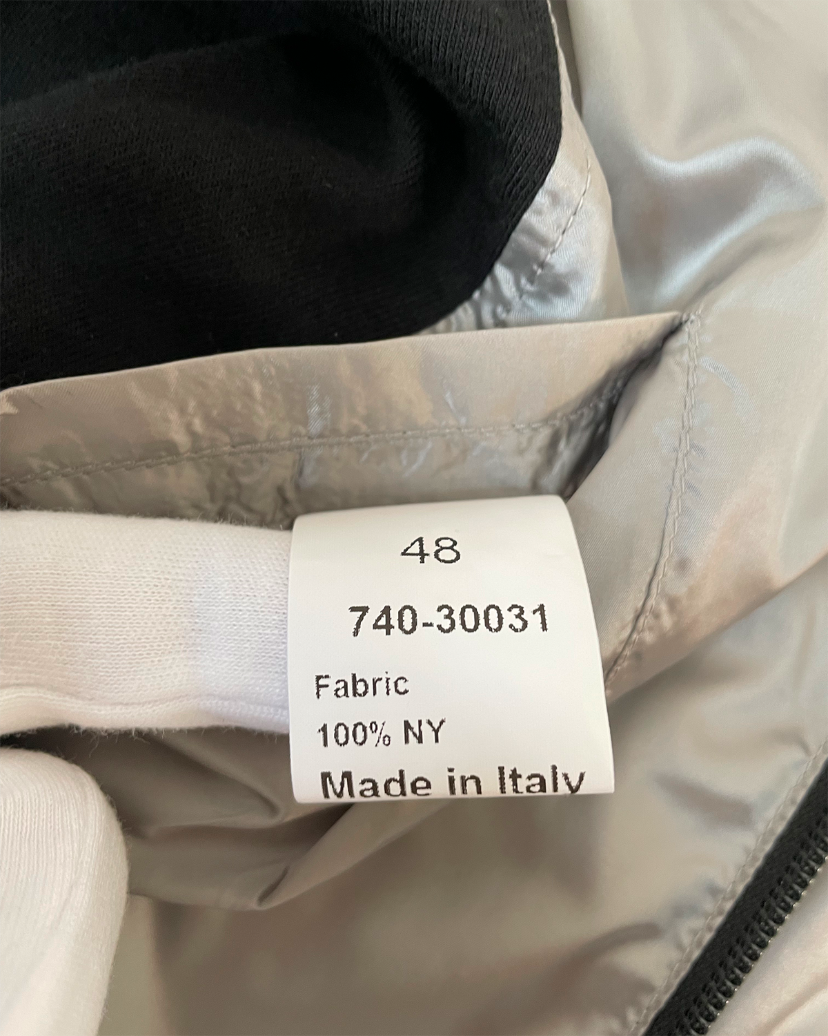 SS 19 Silver Nylon Raincoat