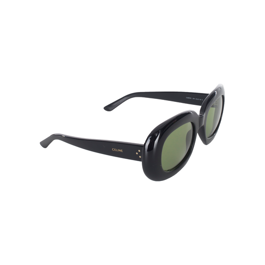 Black/Green Oval Sunglasses