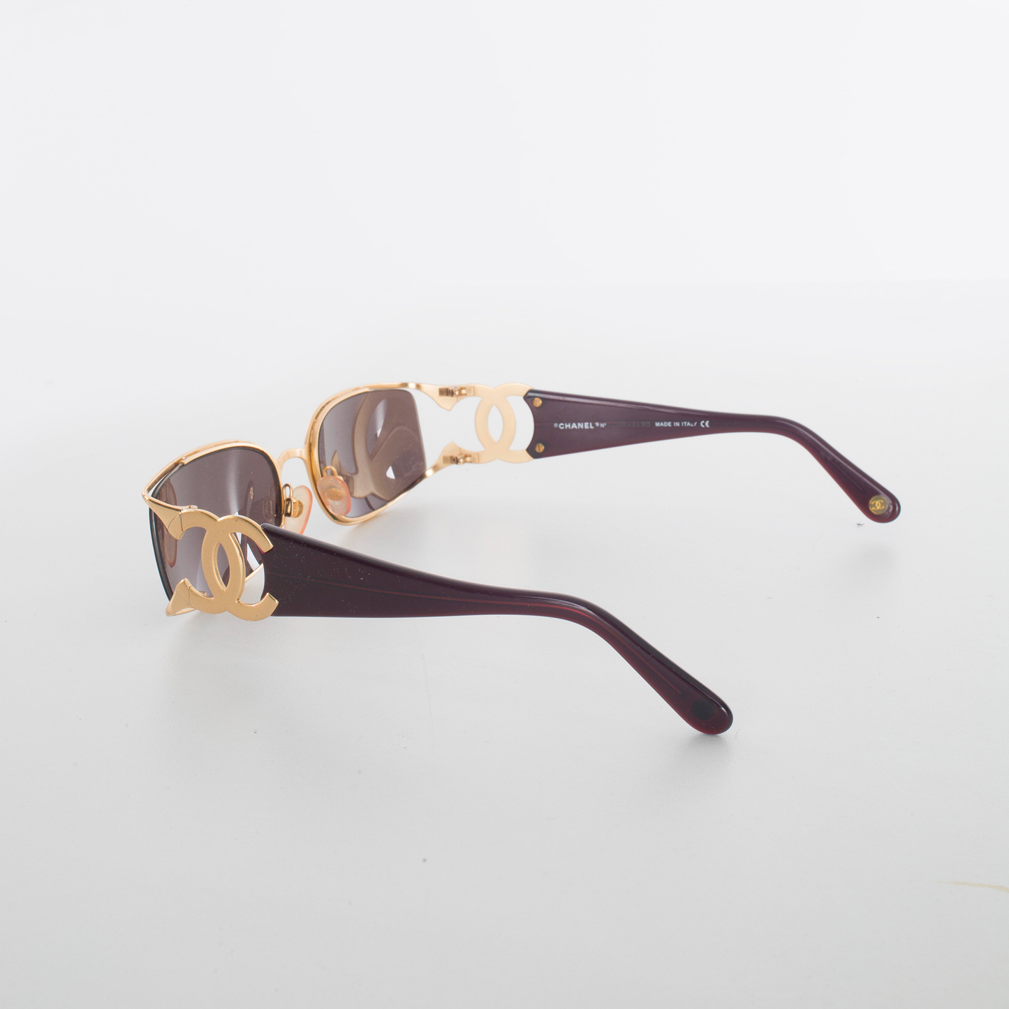 Gold Metallic "CC" Logo Sunglasses