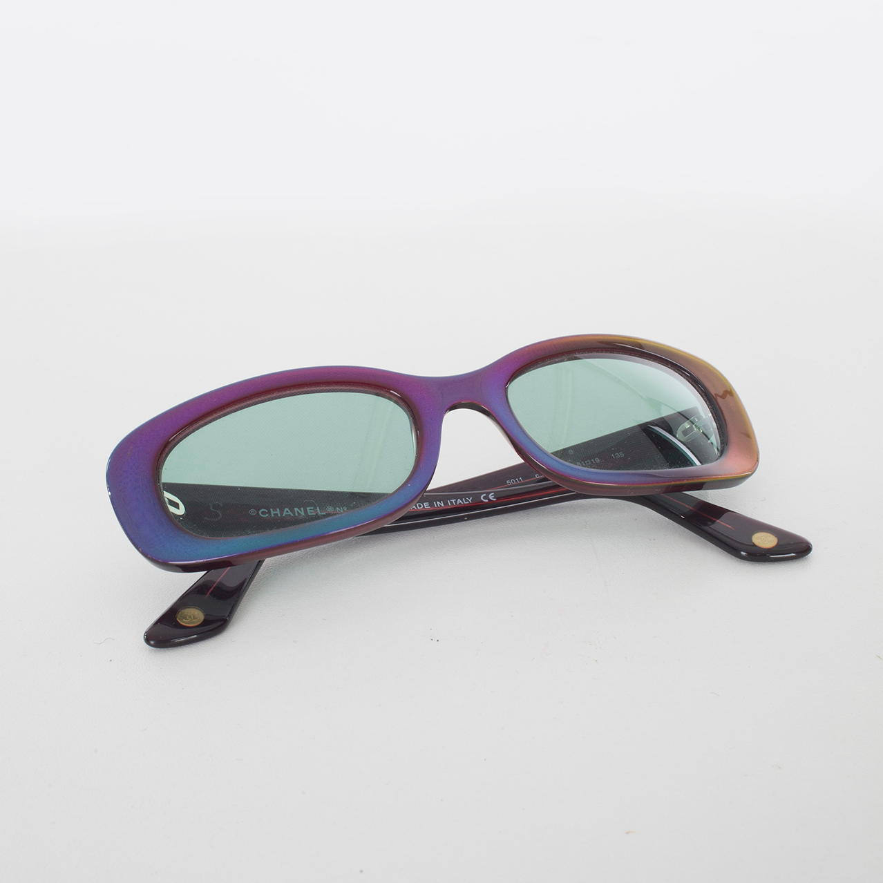 Purple Chanel Sunglasses Center Logo Rare