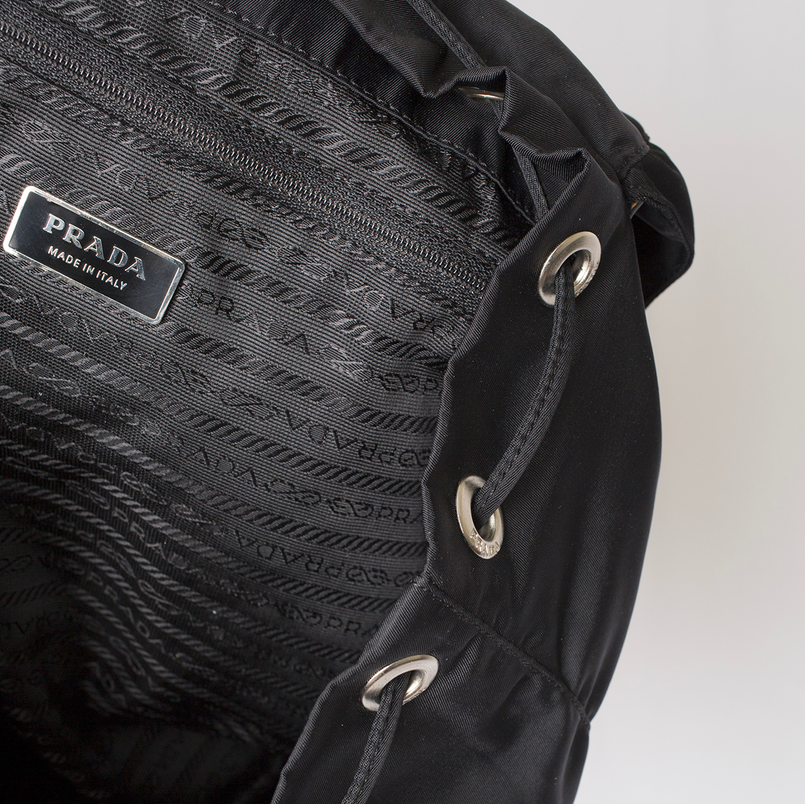 Black Nylon Classic Backpack