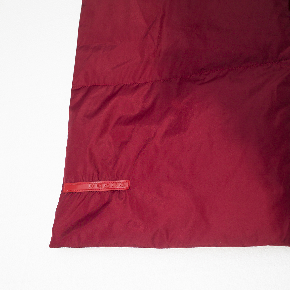 Burgundy Nylon Puffer Scarf