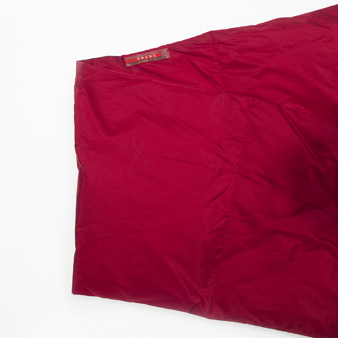 Burgundy Nylon Puffer Scarf