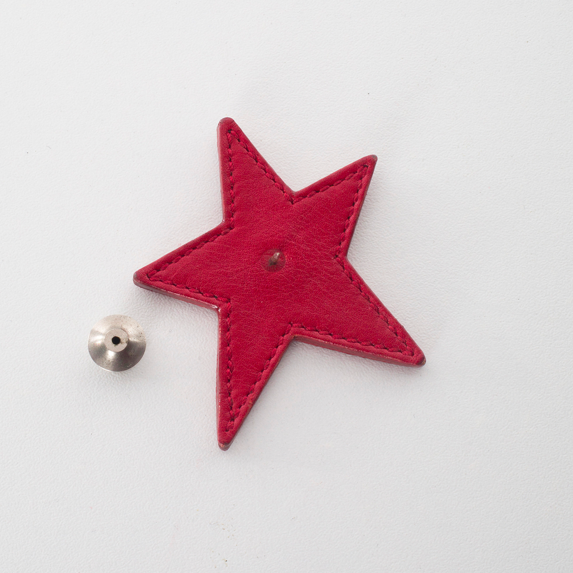 Red Leather Star Pin